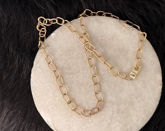 Paper clip style link necklace handmade