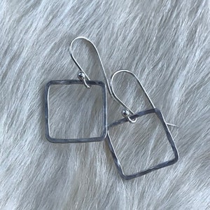 Sterling silver wire squares, lightly forged 1/2 inch, 18 gauge wire