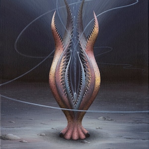 Surreal print of scientific, biological painting &quot;Being Beyond&quot; 5 x 7 fine art card.