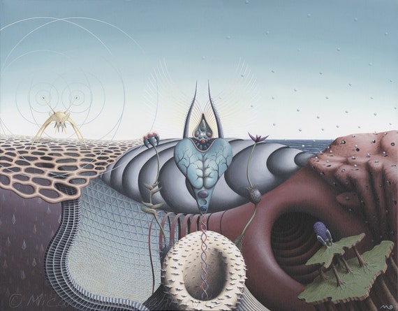 Surreal Art Canvas Wrap Print Of Biological And Scientific Etsy
