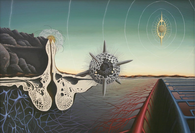 anatomical Psychedelic art In 3 sizes. Radiolarians Trippy painting Surrealism biological print of painting Surreal art