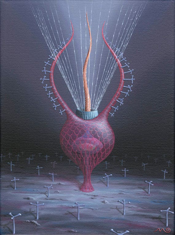 anatomical Psychedelic art In 3 sizes. Radiolarians Trippy painting Surrealism biological print of painting Surreal art