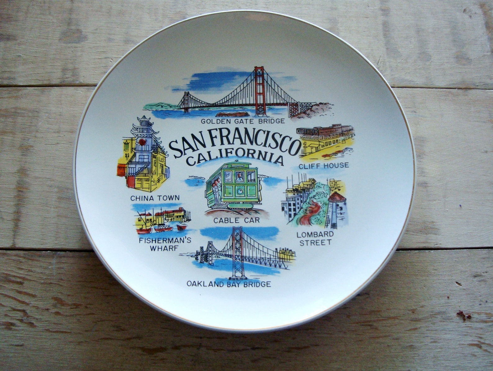 Vintage SAN FRANCISCO Souvenir PLATE Mid Century Collectible Etsy