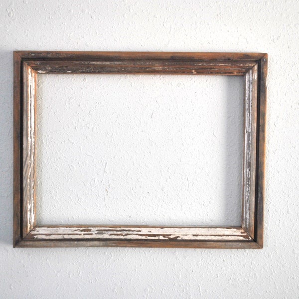 12 x 16 Window, Chippy White and Weathered, Reclaimed, Natural Wood, Re-purposed