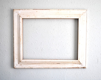 12x16 Old Door Casing Frame, Reclaimed from Historic Mansion, Distressed Creamy White, one-of-a-kind