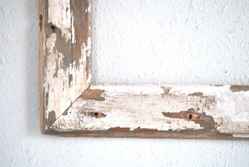 12 x 16 Weathered Chippy White Waterfall Siding Frame One-of-a-Kind Weathered Rustic Old Reclaimed Homestead Re-purposed