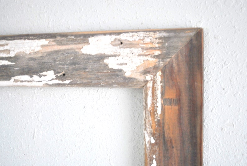 12 x 16 Weathered Chippy White Waterfall Siding Frame One-of-a-Kind Weathered Rustic Old Reclaimed Homestead Re-purposed