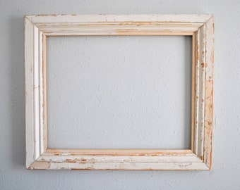 16X20 Reclaimed Mansion Wood Frame- White Wood Frame, Ornate Picture Frame, 1910 Mansion Door Trim