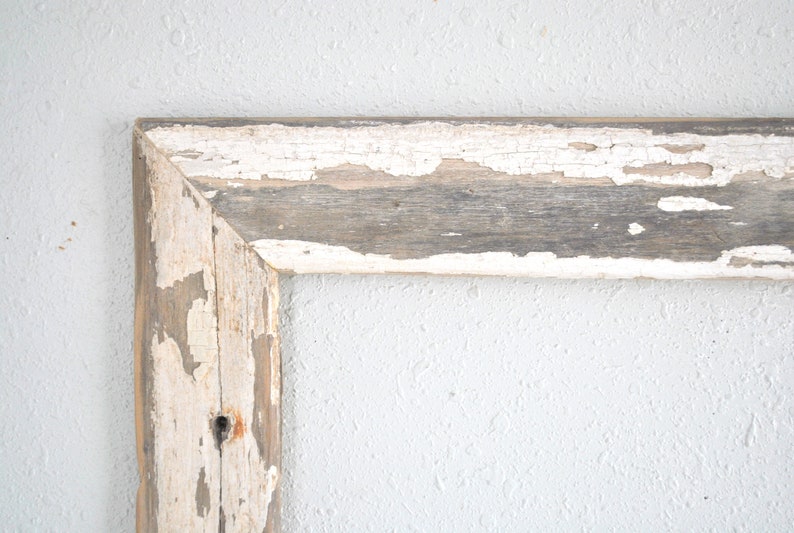 12 x 16 Weathered Chippy White Waterfall Siding Frame One-of-a-Kind Weathered Rustic Old Reclaimed Homestead Re-purposed
