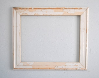 16X20 Reclaimed Mansion Wood Frame- White Wood Frame, Ornate Picture Frame, 1910 Mansion Door Trim
