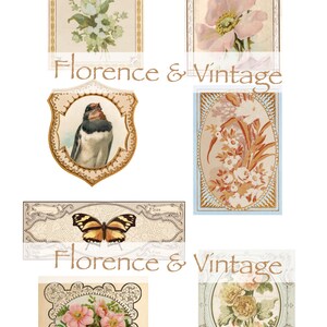 Vintage Victorian Stickers Labels Digital Download Fussy Cut Junk Journal