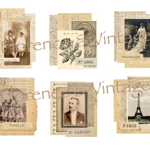 Rustic Charm Vintage Ephemera Clusters Digital Download Fussy Cut Junk Journal Supplies