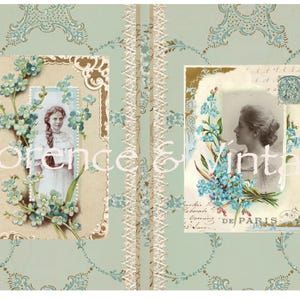 Rusty Blue Inspired Tags Journal Cover Digital Download Junk Journal Supplies