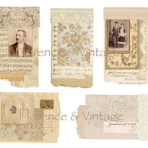 Rustieke charme vintage geïnspireerde tags Digitale download Junk Journal Supplies Kieskeurige sneden