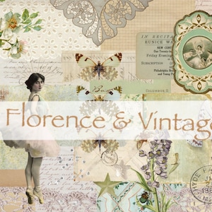Tear Sheet Page Green Vintage Ephemera Digital Download Junk Journal Supplies