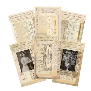 Antieke, vintage geïnspireerde tags Digitale download voor ongewenste tijdschriften
