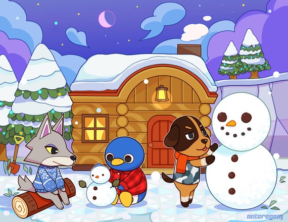 Animal Crossing Winter Print