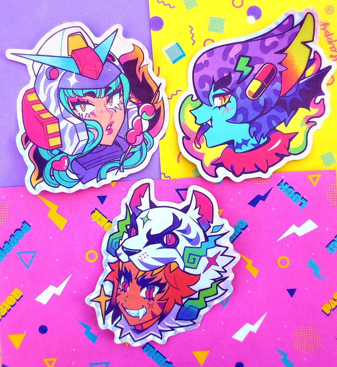 Holographic Vinyl Girl Stickers Etsy