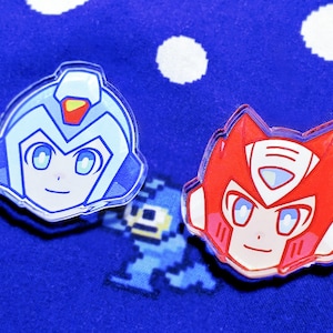 Megaman X and Zero Acrylic Pins