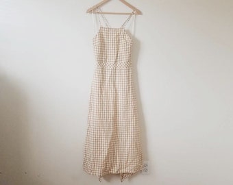 checked linen dress