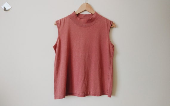 Vintage 90s faded turtleneck collar sleeveless top