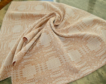 Handwoven, Kitchen Towel, Table Center, Cotton, Elegant Pattern, Golden Ochre, Cream