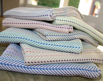 Handwoven, Handmade,Kitchen Towel, Cotton,Herringbone Twill, Multi Color, Classic