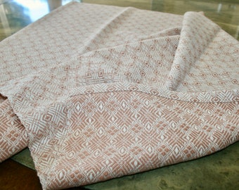 Handwoven, Hand Made, Kitchen Towel, Twill Pattern, Cotton, Peach