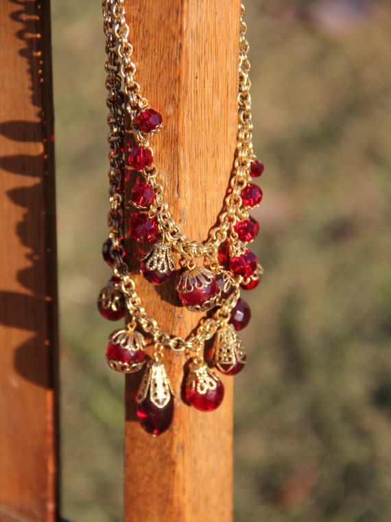 Items similar to Vintage Double Strand Necklace Statement Piece on Etsy