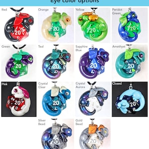 Design your own dice dragon necklace, cute baby dragon pendant, d20 necklace, Dungeons and Dragons, DnD, polymer clay jewelry, gamer gift image 7