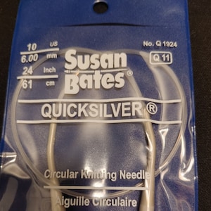 Susan Bates Quick Silver Circular Knitting Needle Size 10 24&quot;