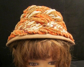 1960s Mr. John Jr. Hat Wool Base Fuzzy Yarn Weave