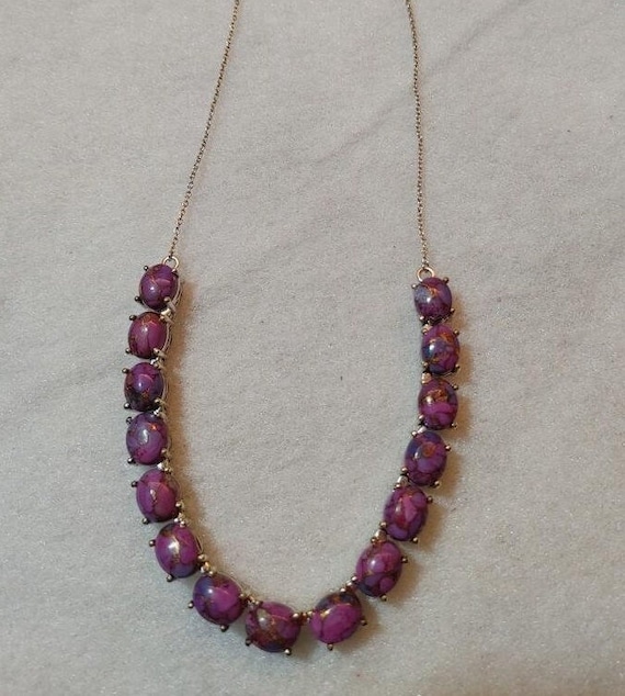 Platinum/Sterling Mojave Purple Turquoise Necklace