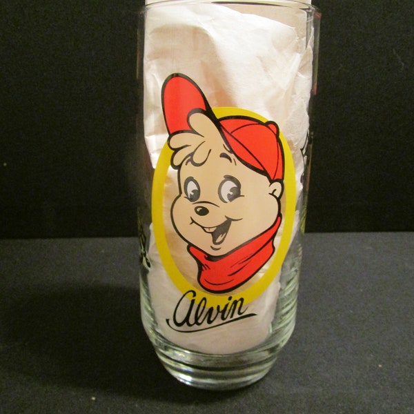 1985 Alvin & The Chipmunks Hardee's Promo Glass Tumbler - Alvin