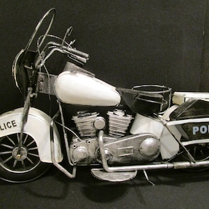Vtg Art Deco Police Motorcycle Aluminum Art Figurine Statue