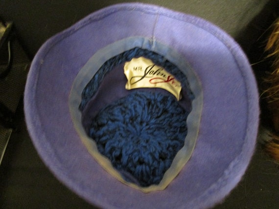 1940s Mr. John Jr. Blue Brush Felt Hat - image 5