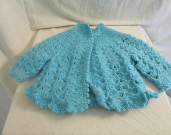 Hand Crocheted Infact Sweater (Aqua)