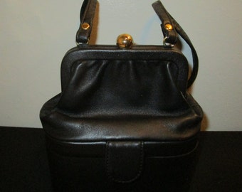 vintage Diamicci 2 compartiments en cuir sac à bandoulière/sac à bandoulière