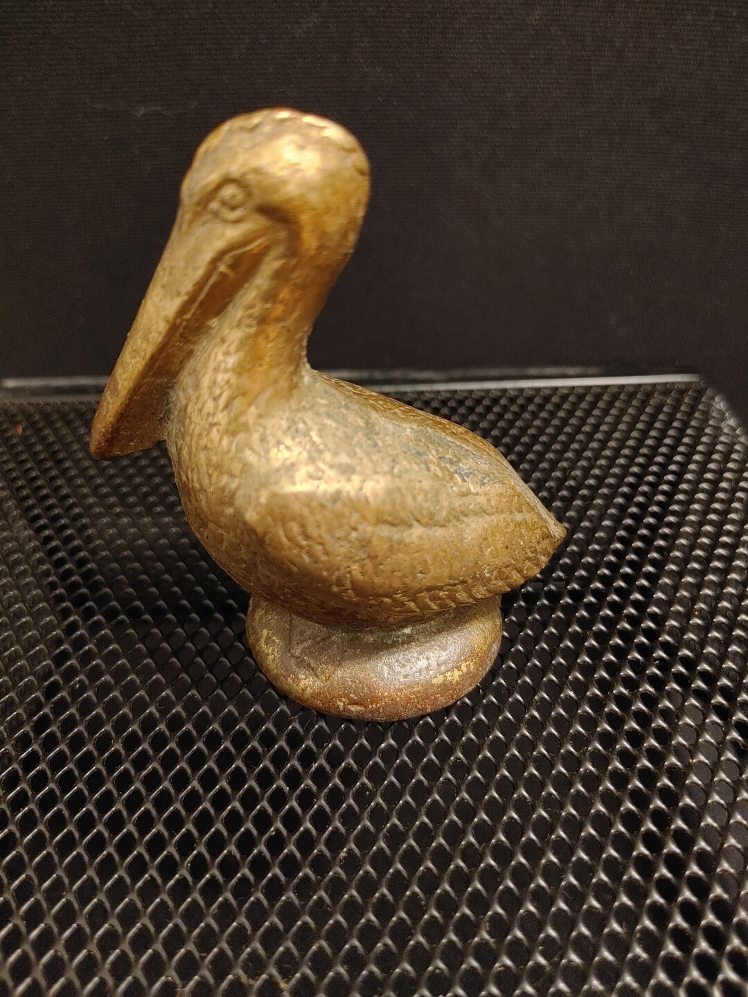 Vtg Miniature Solid Brass Pelican Figurine Etsy