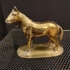 Vtg Miniature Brass Horse Standing Figurine