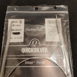 Susan Bates Quick Silver Circular Knitting Needle Size 6 29&quot;