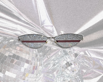 MELBOURNE / Occhiali da sole cat-eye con cristalli Swarovski, indossati da Megan Trainor. Regalo scintillante per lei. Protezione UV400.