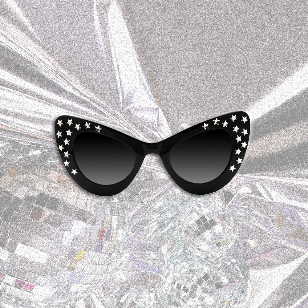 Retro Cat Eye Sunglasses Swarovski Crystal Embellished Vintage Cat Eye Sunglasses: Swarovski Crystal Embellished  main image 3