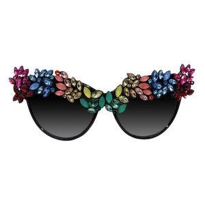 Gafas de sol con diseño de ojo de gato y arcoíris de diamantes de imitación: gafas de sol Pride adornadas a mano