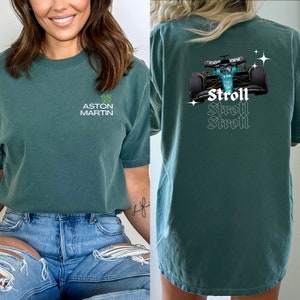 lance stroll aston martin f1 tee | green comfort colors vintage style tshirt | formula 1 racing inspired aesthetic modern minimal gift