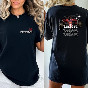 charles leclerc ferrari f1 tee | garment-dyed vintage style tshirt | cute formula 1 racing inspired aesthetic modern minimal girly gift