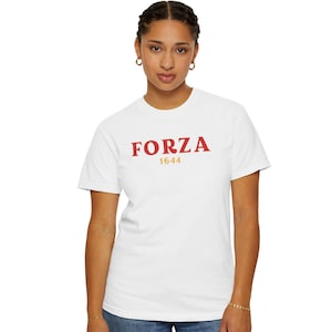 forza 1644 hamilton leclerc ferrari f1 tee | white comfort colors tshirt | formula 1 racing inspired aesthetic modern minimal gift