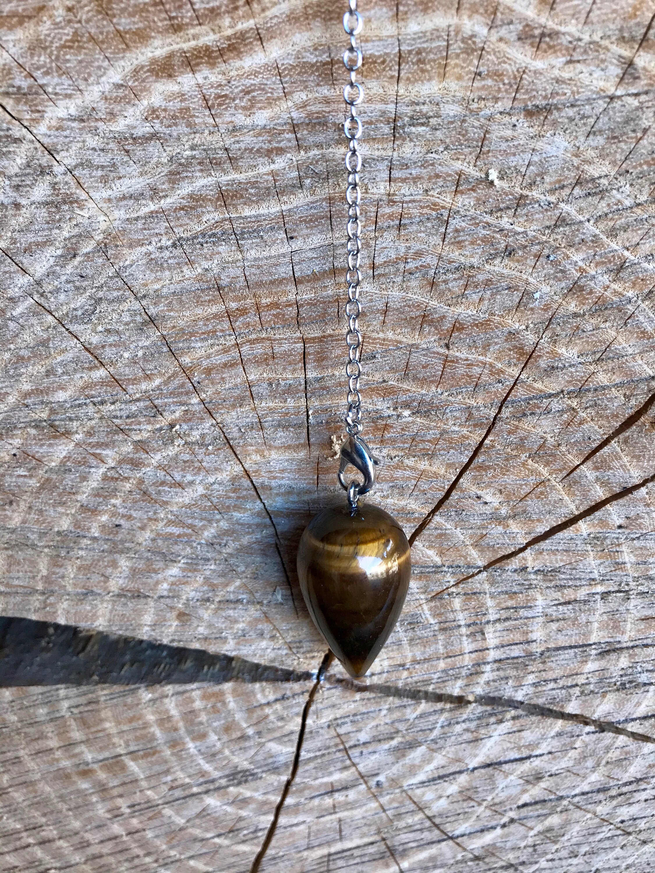 Pendule Oeil de Tigre Lithothérapie Pierre