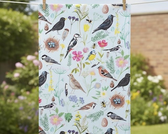 Garden Bird Tea Towel, Baking gift for her