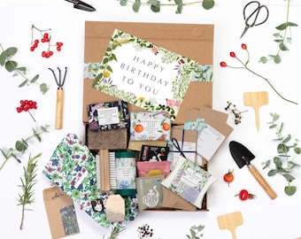 Gardener's Gift Set: Handmade Soap, Scrub & Wildflower Seeds. Birthday, Retirement, Thank you, Mums birthday
